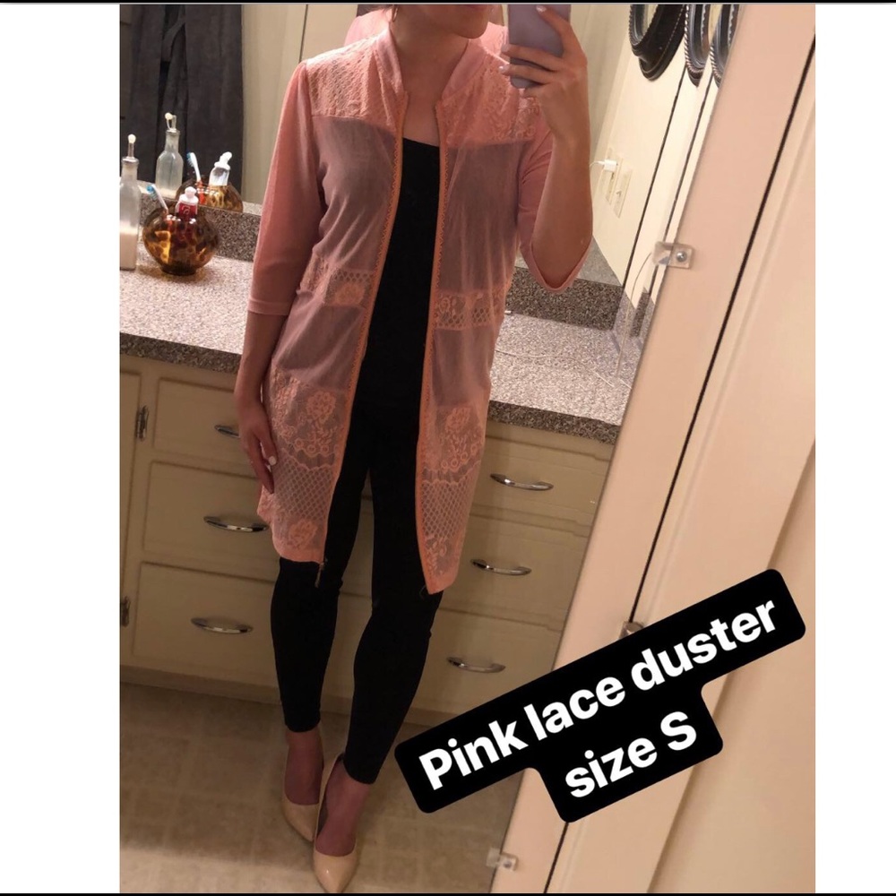 Pink Lace Duster - S